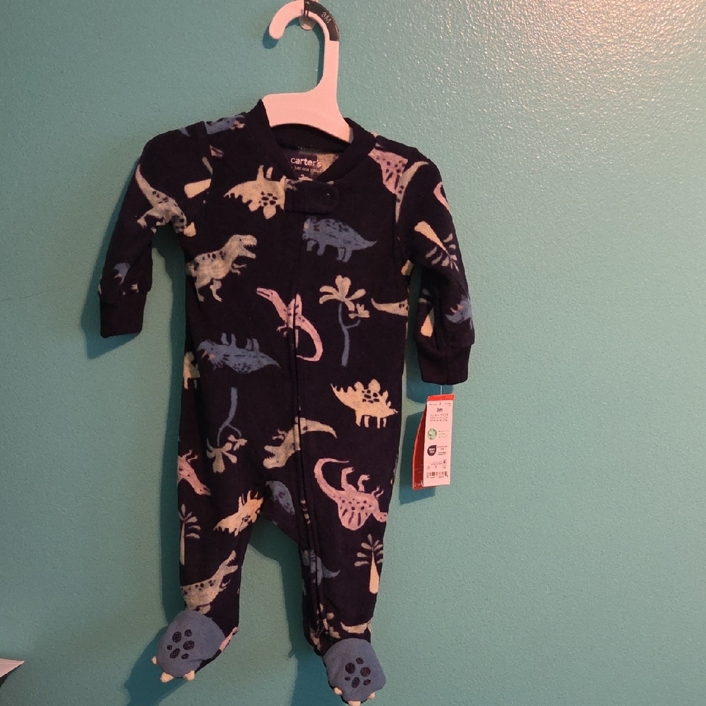 Carter's Blue Dinosaur Print Footie One Piece